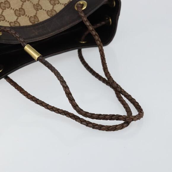 GUCCI GG Canvas Shoulder Bag Beige Gold - Picture 7 of 12